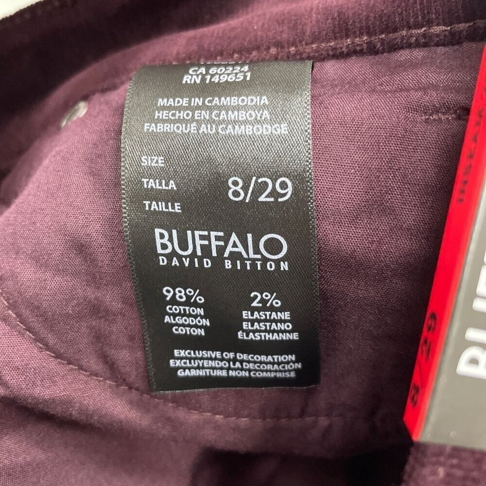 Buffalo Women's 8/29 David Bitton Straight Leg Stretch Corduroy Pants M0706 - Picture 8 of 11